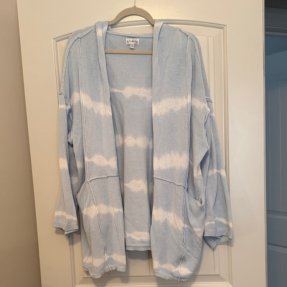 Sky Blue and White Cardigan